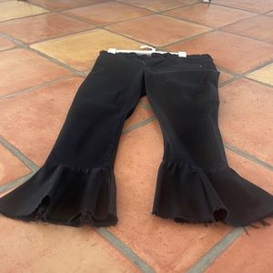 Black ruffle pants